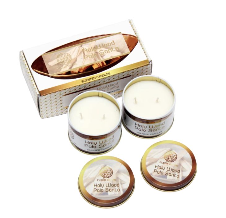 Fleur de Vie - Heilig Hout Palo Santo Geurkaarsen (2pcs)